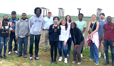 Students visit Photovoltaic Panel System for Agricultural Setting in Tippecanoe County.