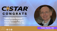 Tobin Marks Named a Global Highly Cited Researcher for 2021